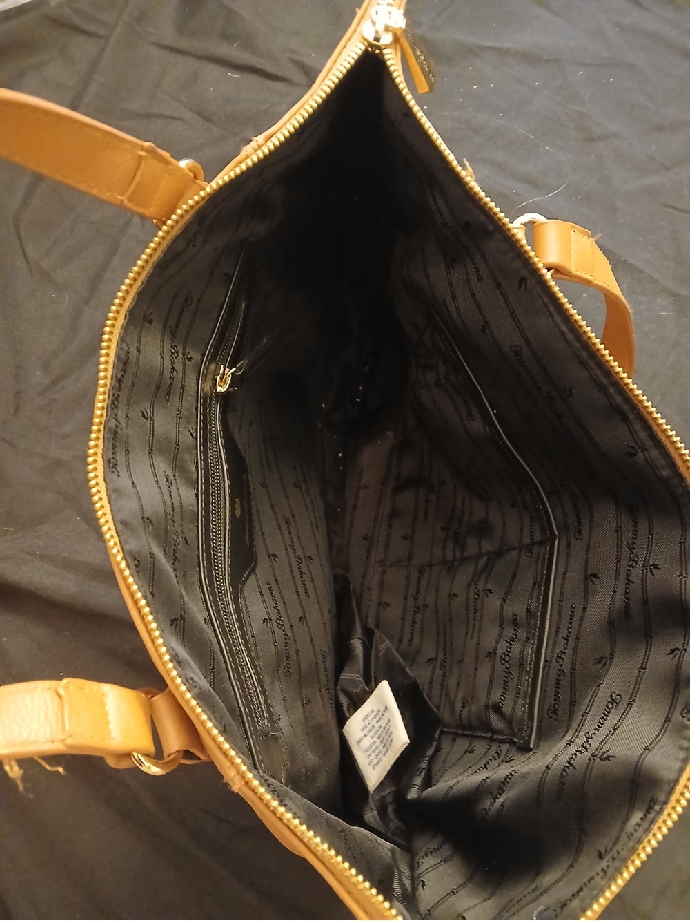 Tommy Bahama Caramel Leather Tote with Gold Accents - Picture 9 of 11